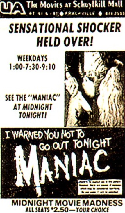 Grindhouse Releasing and Blue Underground Bring MANIAC Back To The Big Screen!